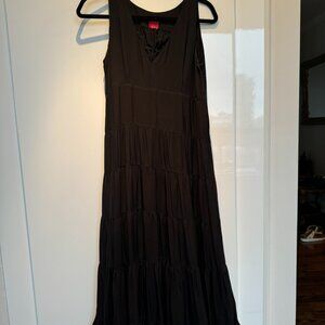 100% Black Silk Maxi with tiers